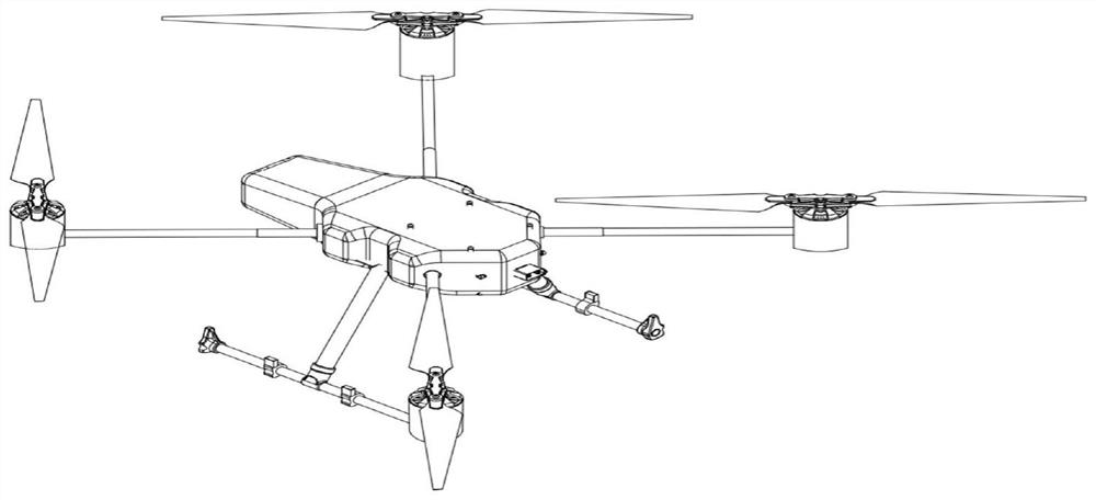 Unmanned aerial vehicle with telescopic vehicle arms changing into rotor wings