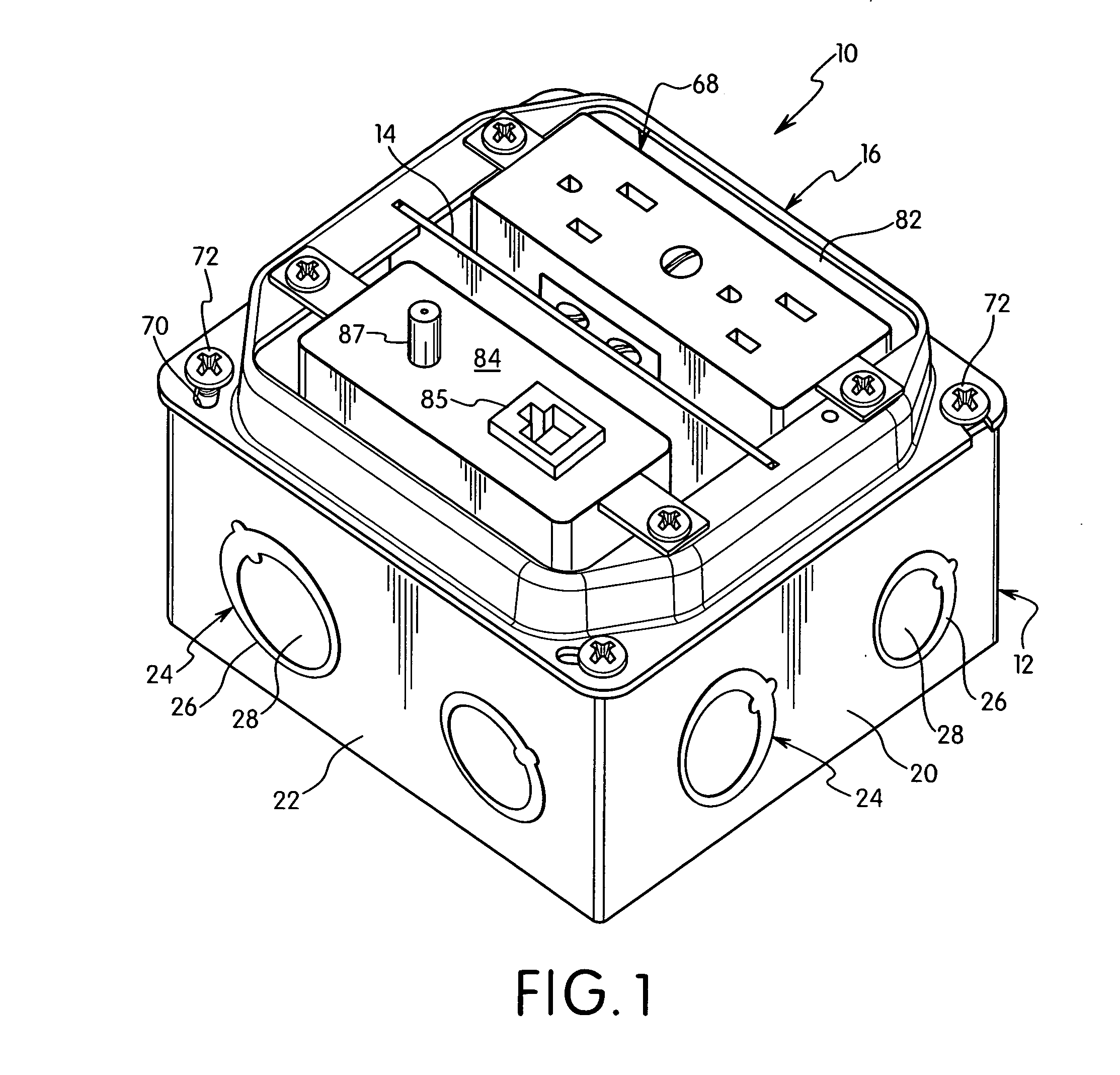 Electrical box with multi-directional partition plate