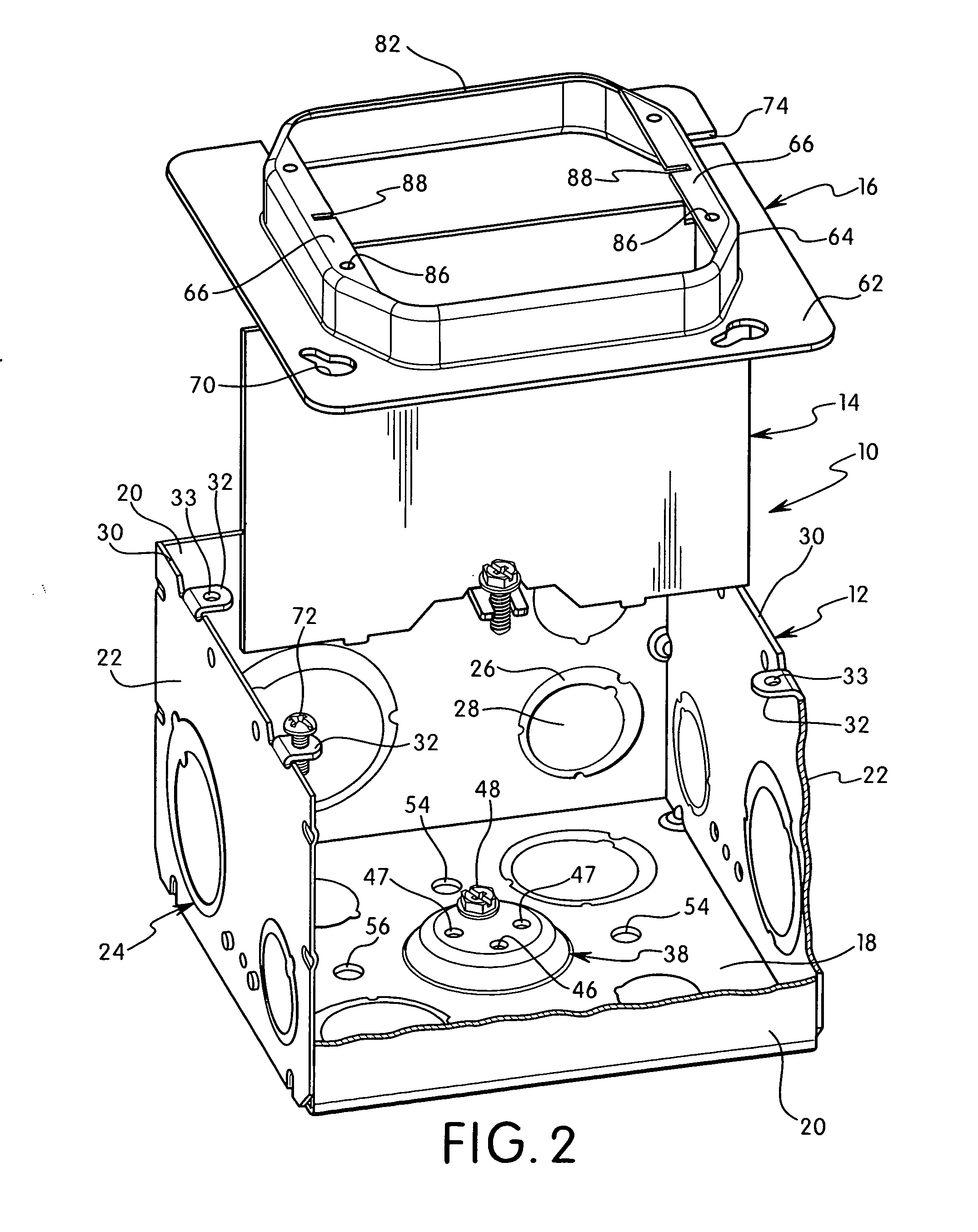 Electrical box with multi-directional partition plate