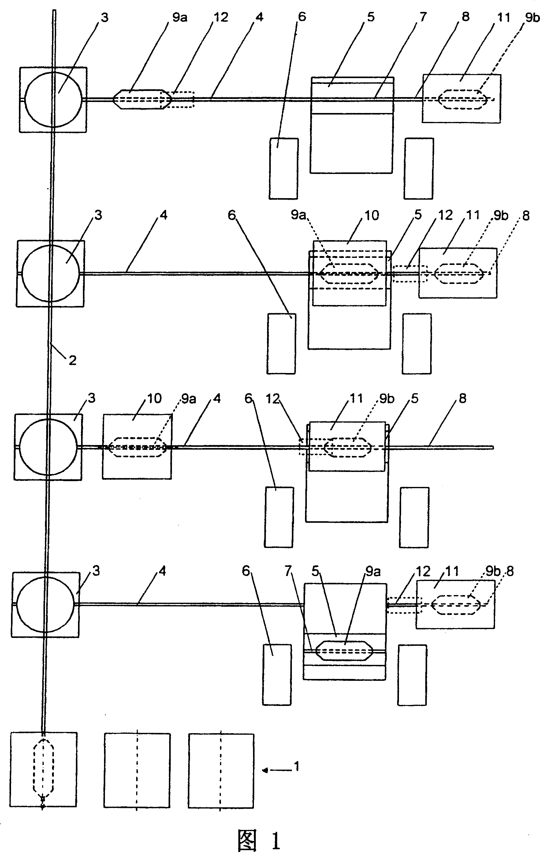 Transport installation for paper reels, method for its operation and vehicle