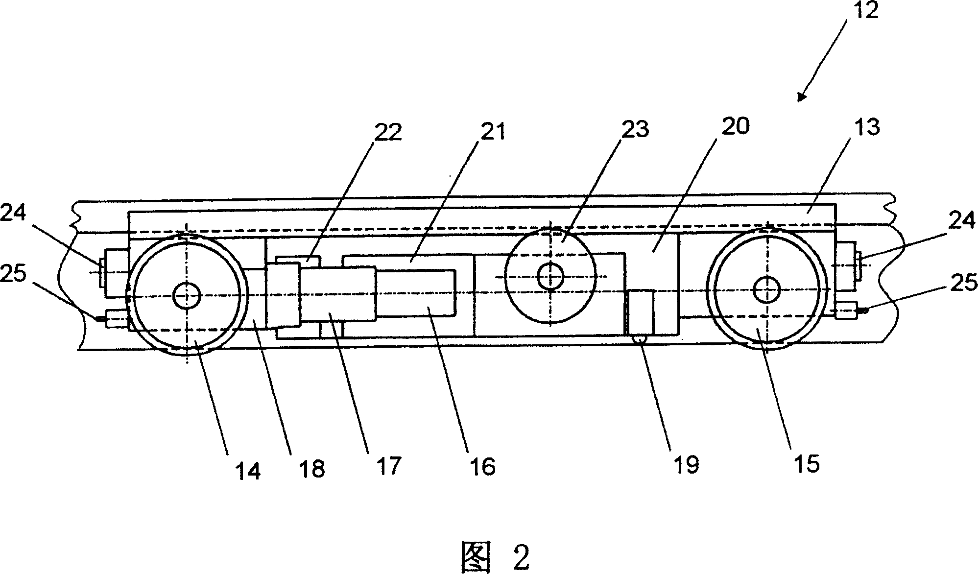 Transport installation for paper reels, method for its operation and vehicle