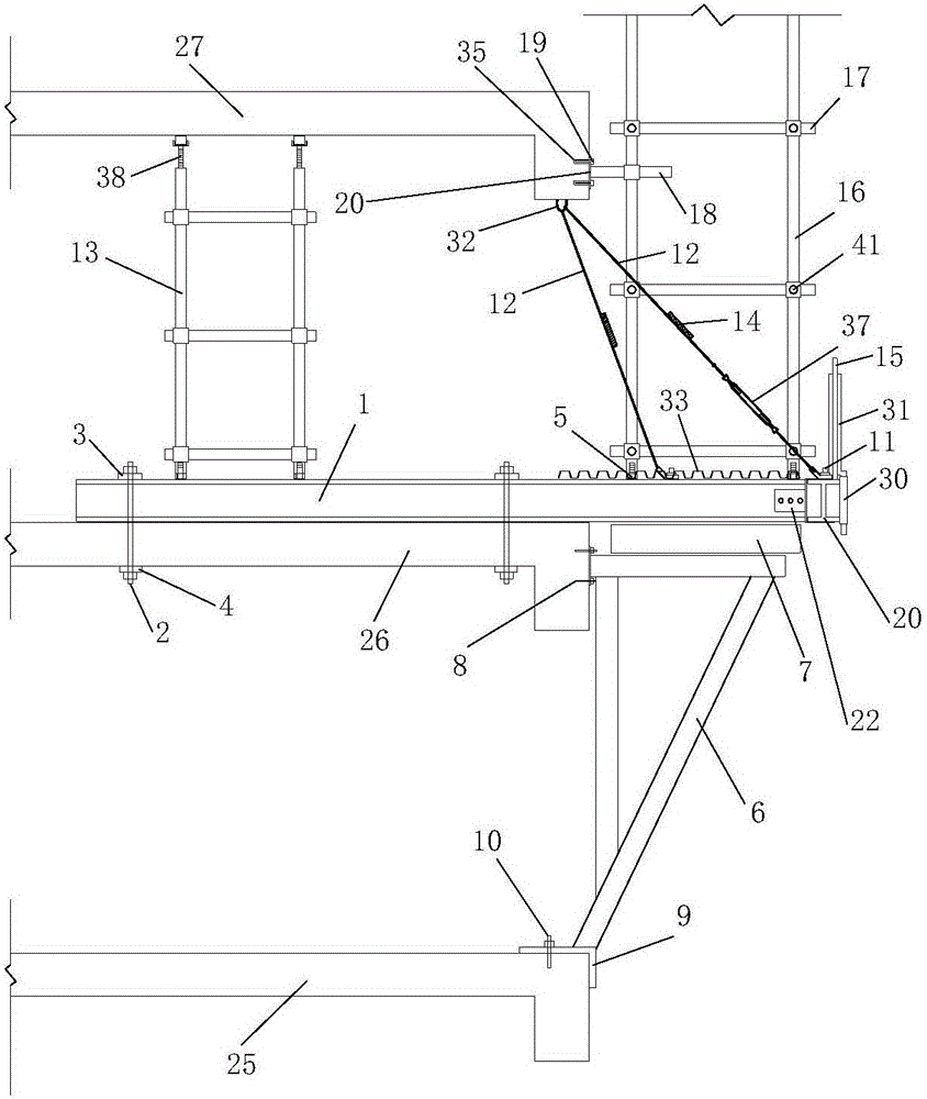 Cable-stayed suspended combined supporting system and construction method based on intelligent monitoring