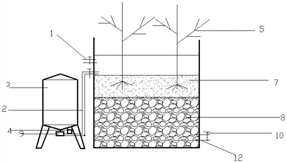 Method for purifying domestic sewage with low carbon-nitrogen ratio by biological fermentation coupling artificial wetland system