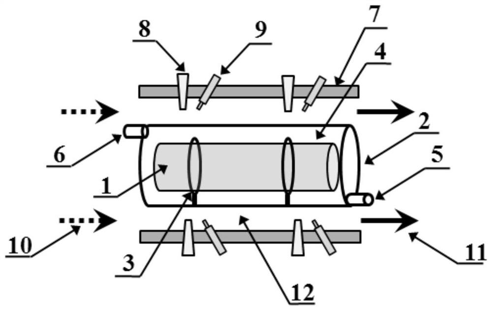 Direct liquid cooling high-power laser gain device based on fuel injection pump