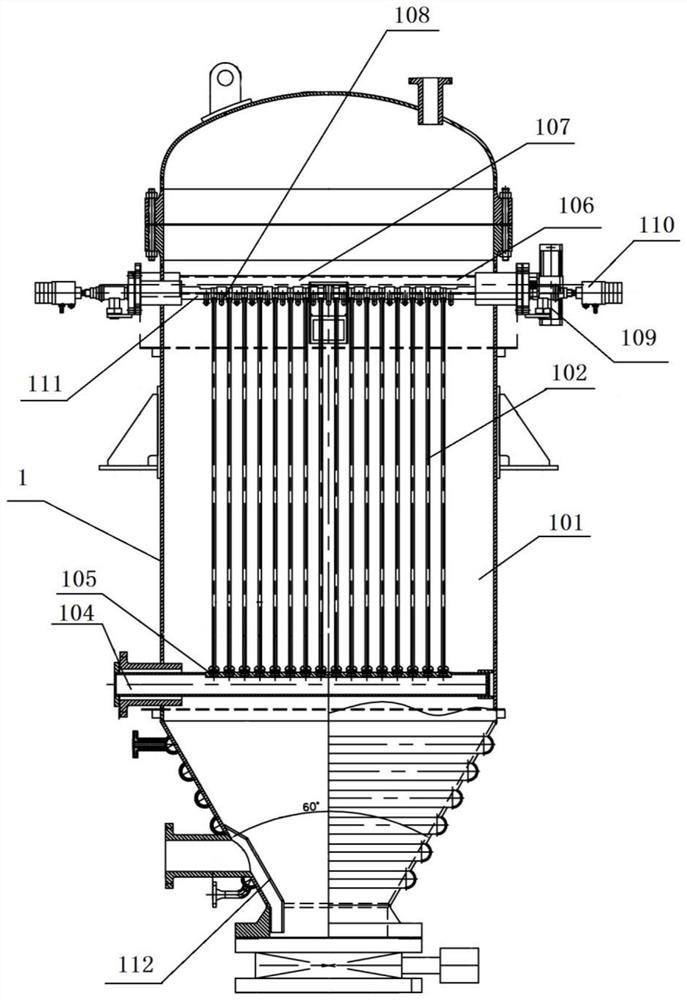 Pre-coating filtering system capable of continuously operating for long period
