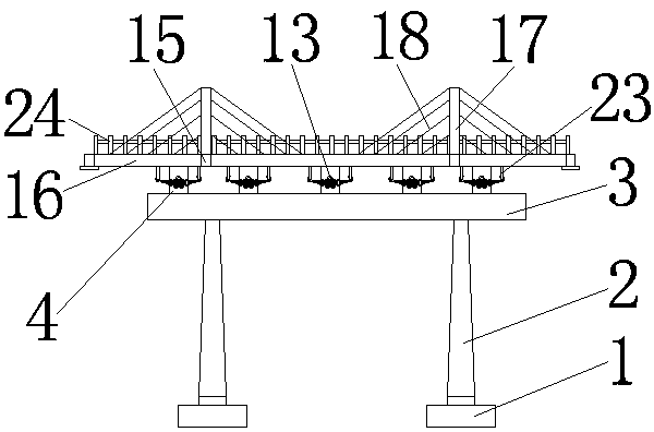 Municipal bridge aseismic structure and construction method