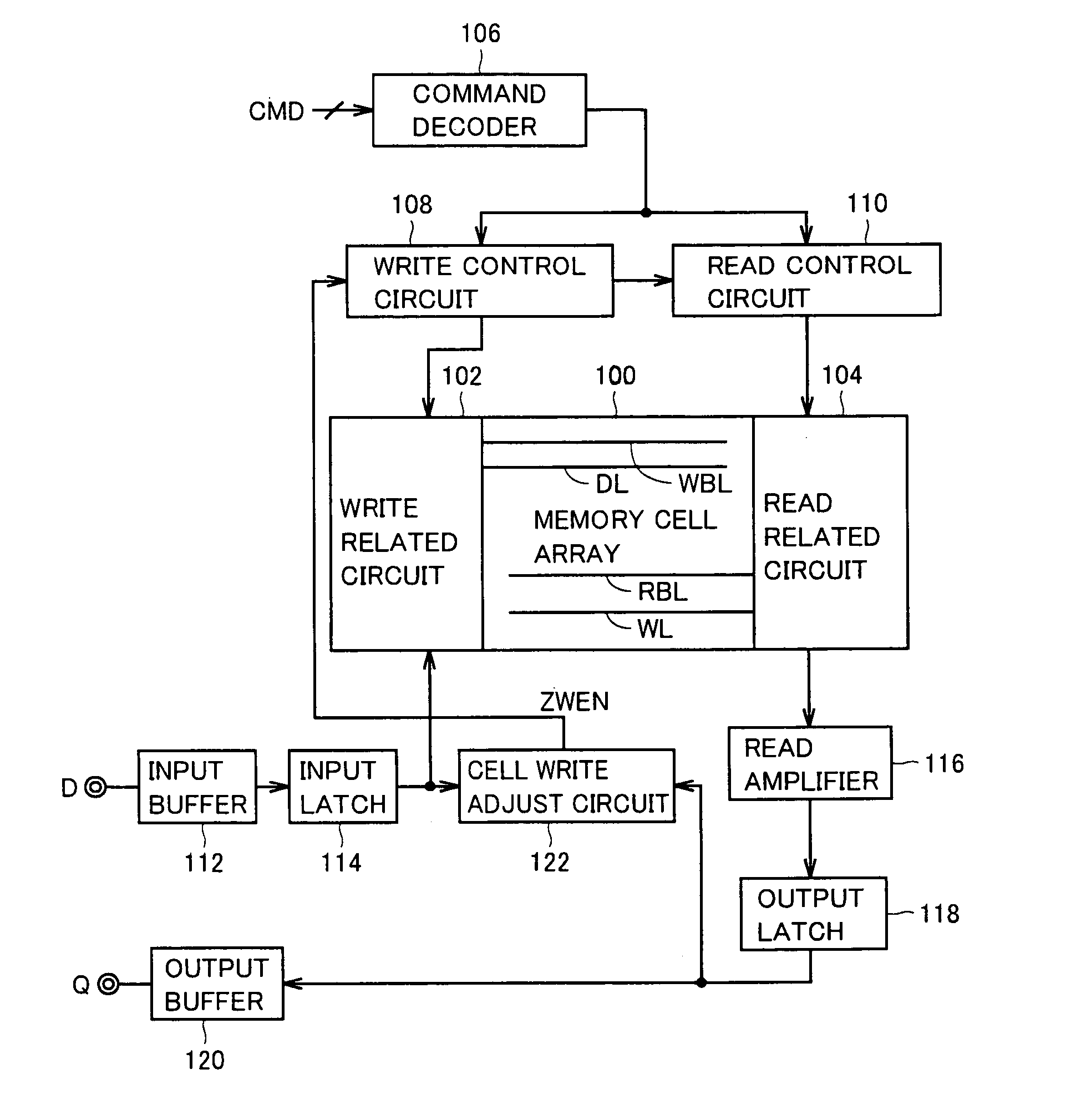 Non-volatile semiconductor memory device allowing concurrent data writing and data reading