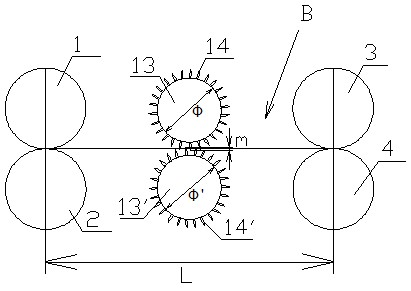Device for improving strength of ring spinning single thread by adopting porcupine roller mode