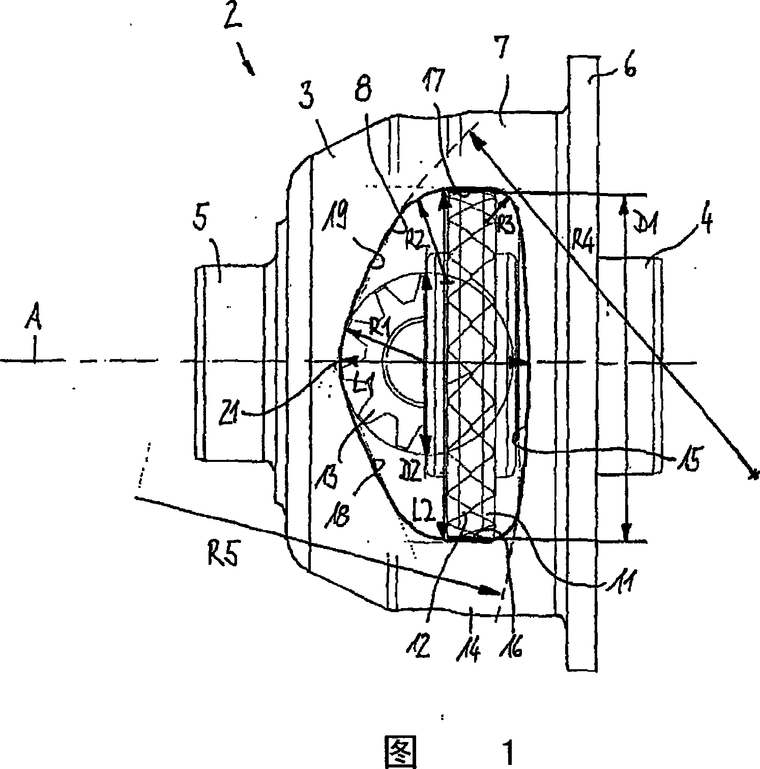 Differential arrangement with assembly openings