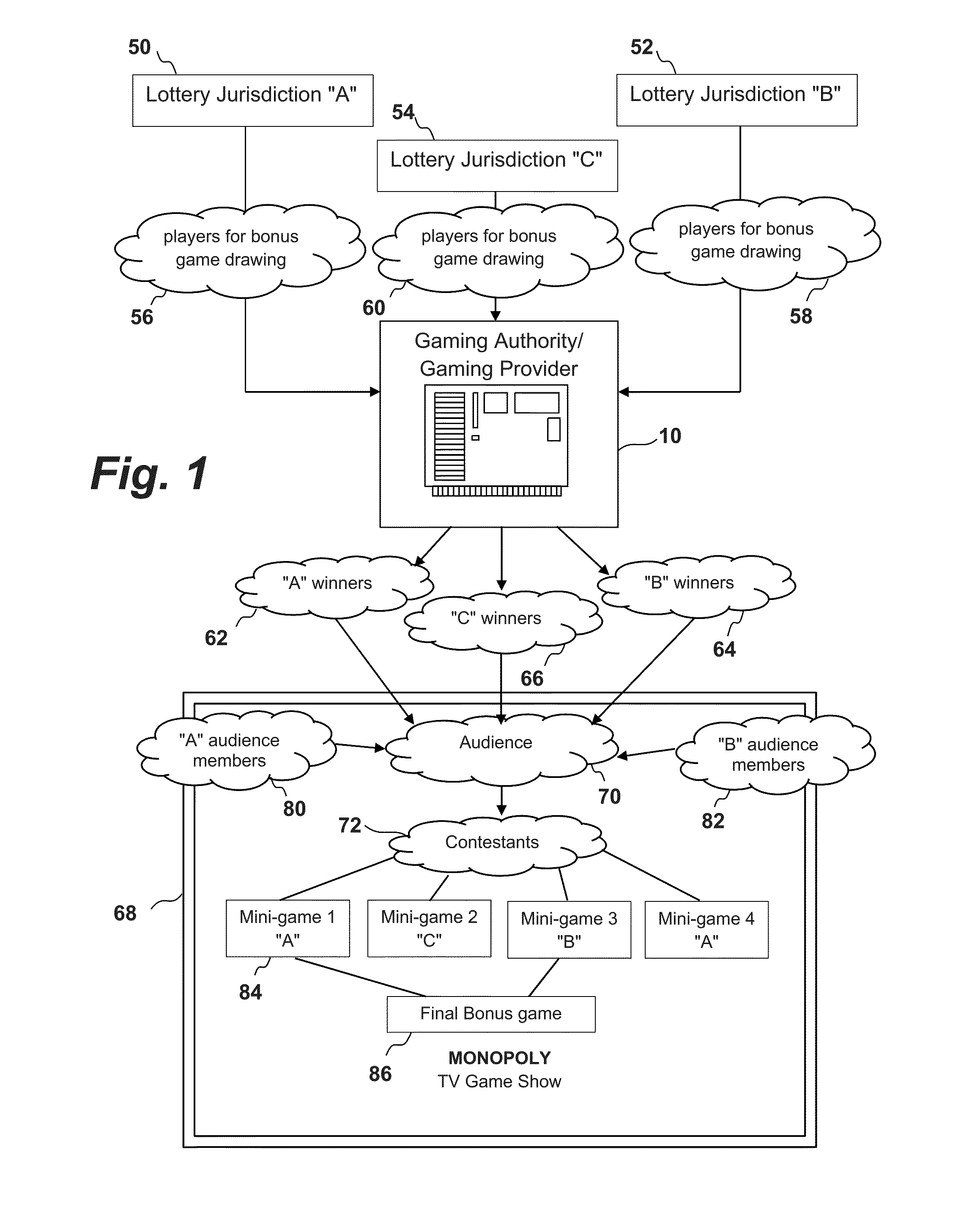 Method and System for Conducting and Linking a Televised Game Show with Play of a Lottery Game