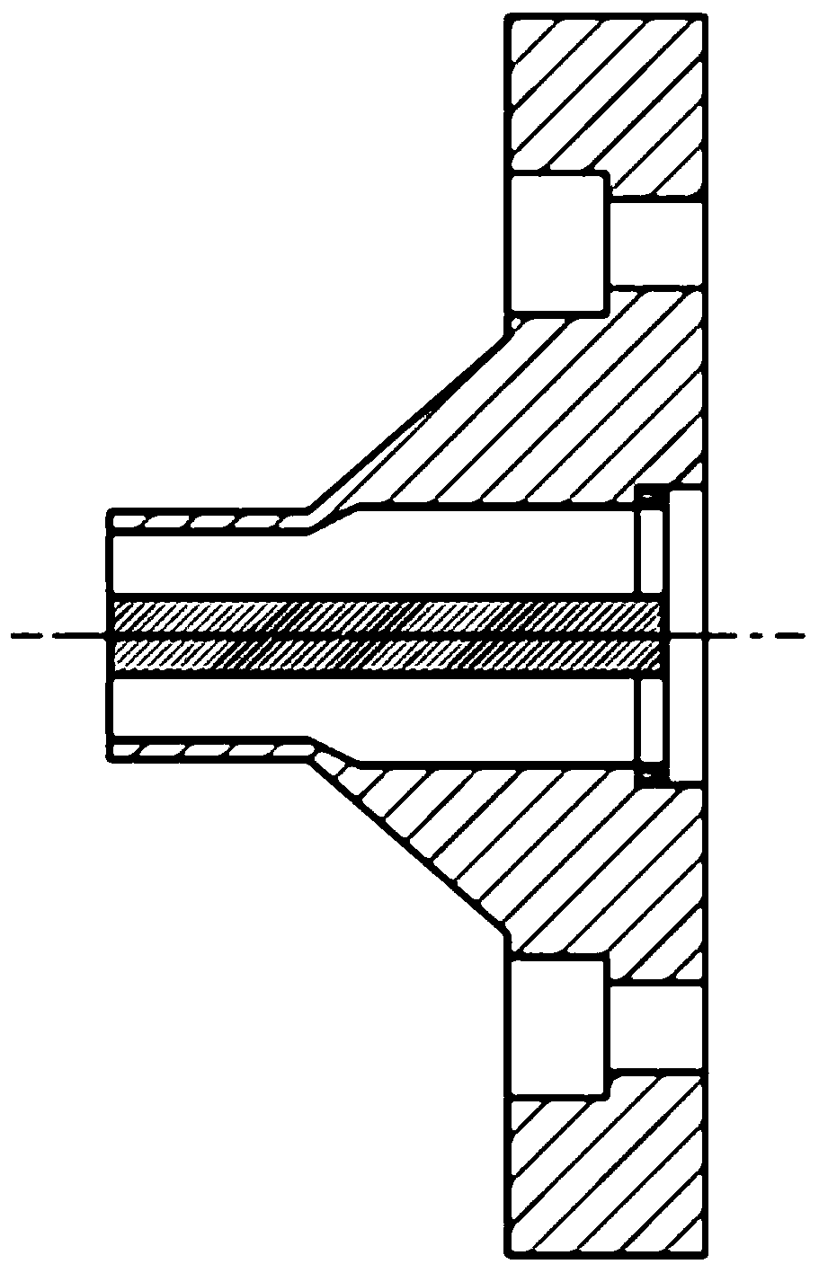 Hollow carbon rod, preparation method and application thereof and die head used in preparation process