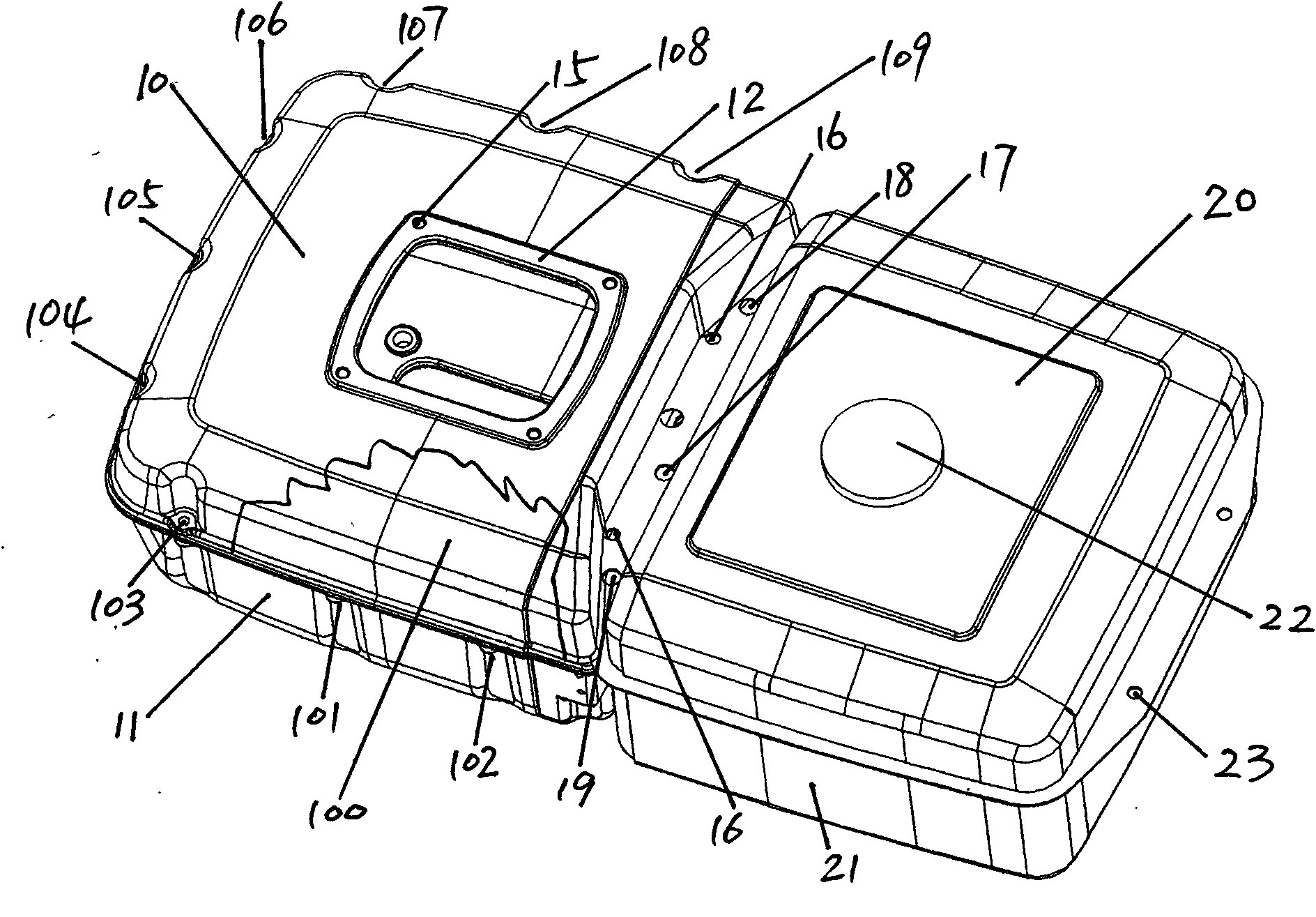 Water tank and horizontal single-cylinder evaporative diesel engine with same