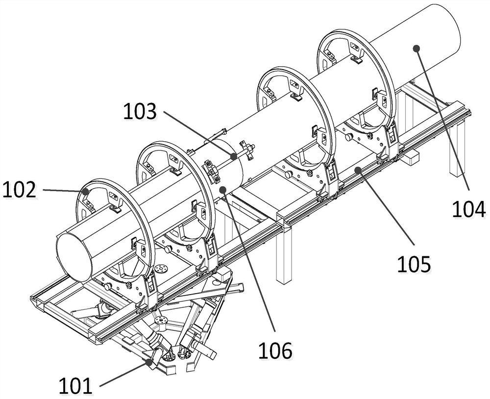 A cabin rapid pose adjustment and tensioning device based on a six-axis platform