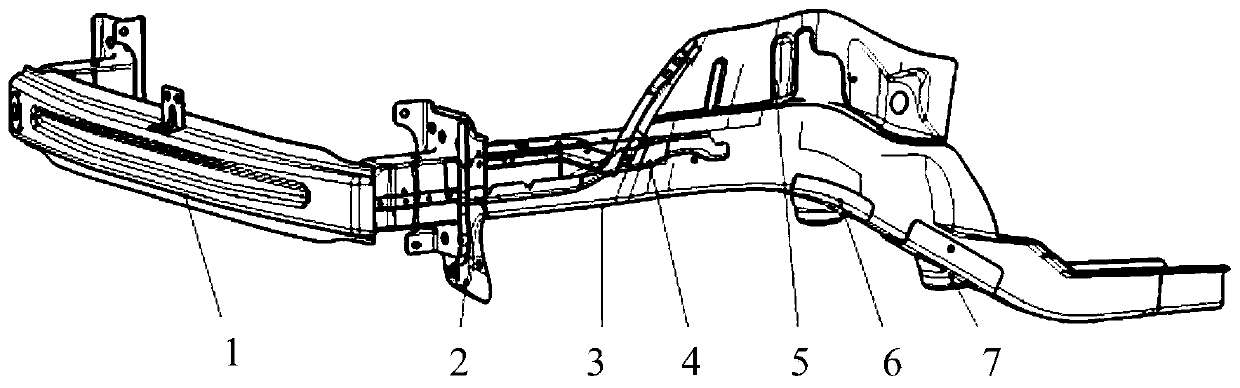 Front longitudinal member structure and body having the same