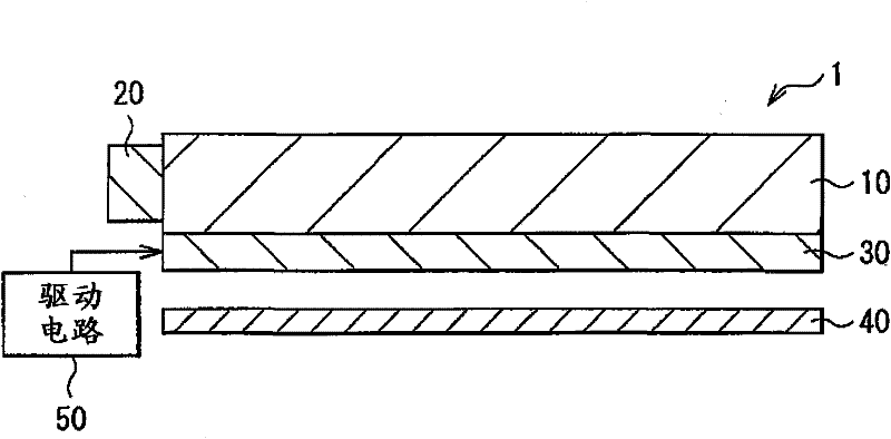 Illuminating device, display device, and method of manufacturing light modulation element