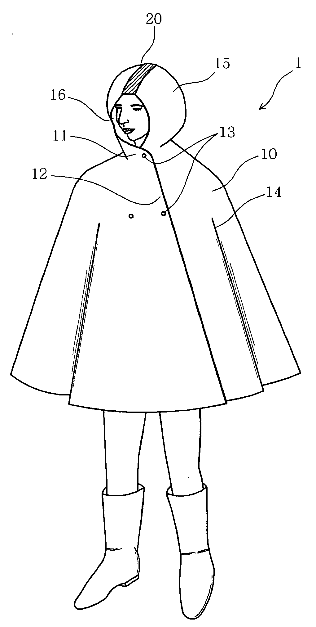 Cloak-type raincoat