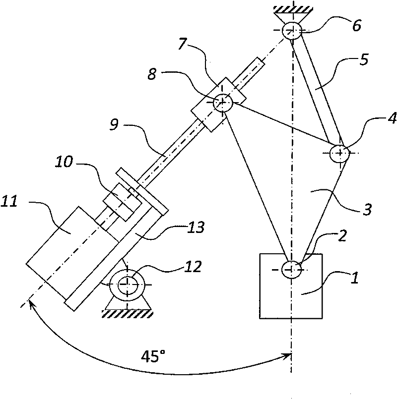 Diagonally driven connecting rod pressure drive mechanism