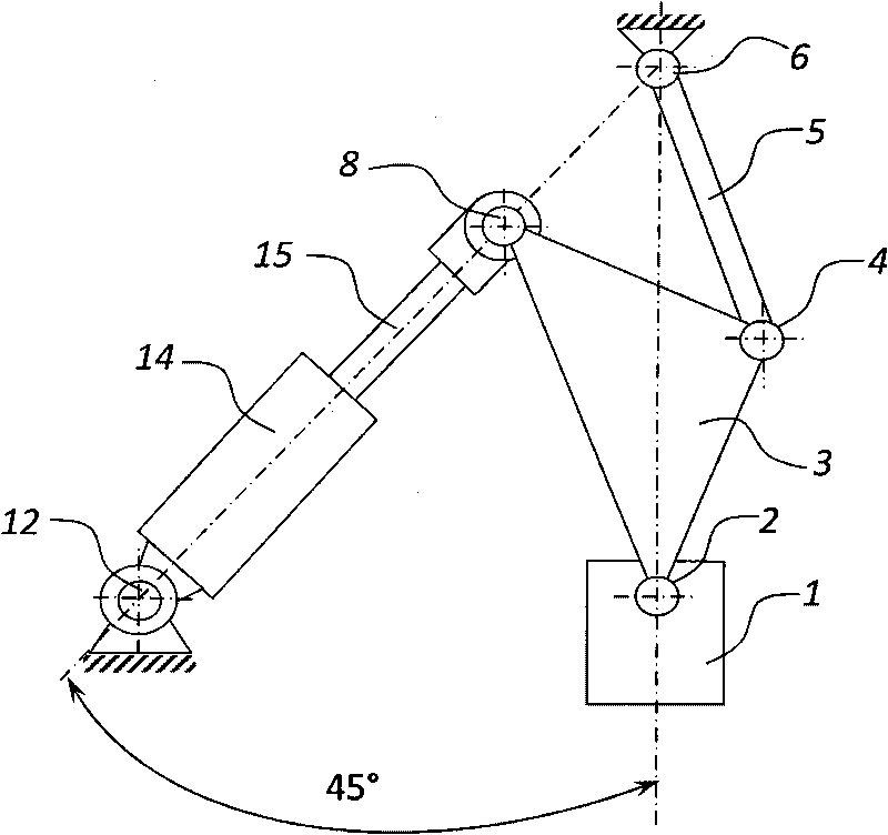Diagonally driven connecting rod pressure drive mechanism