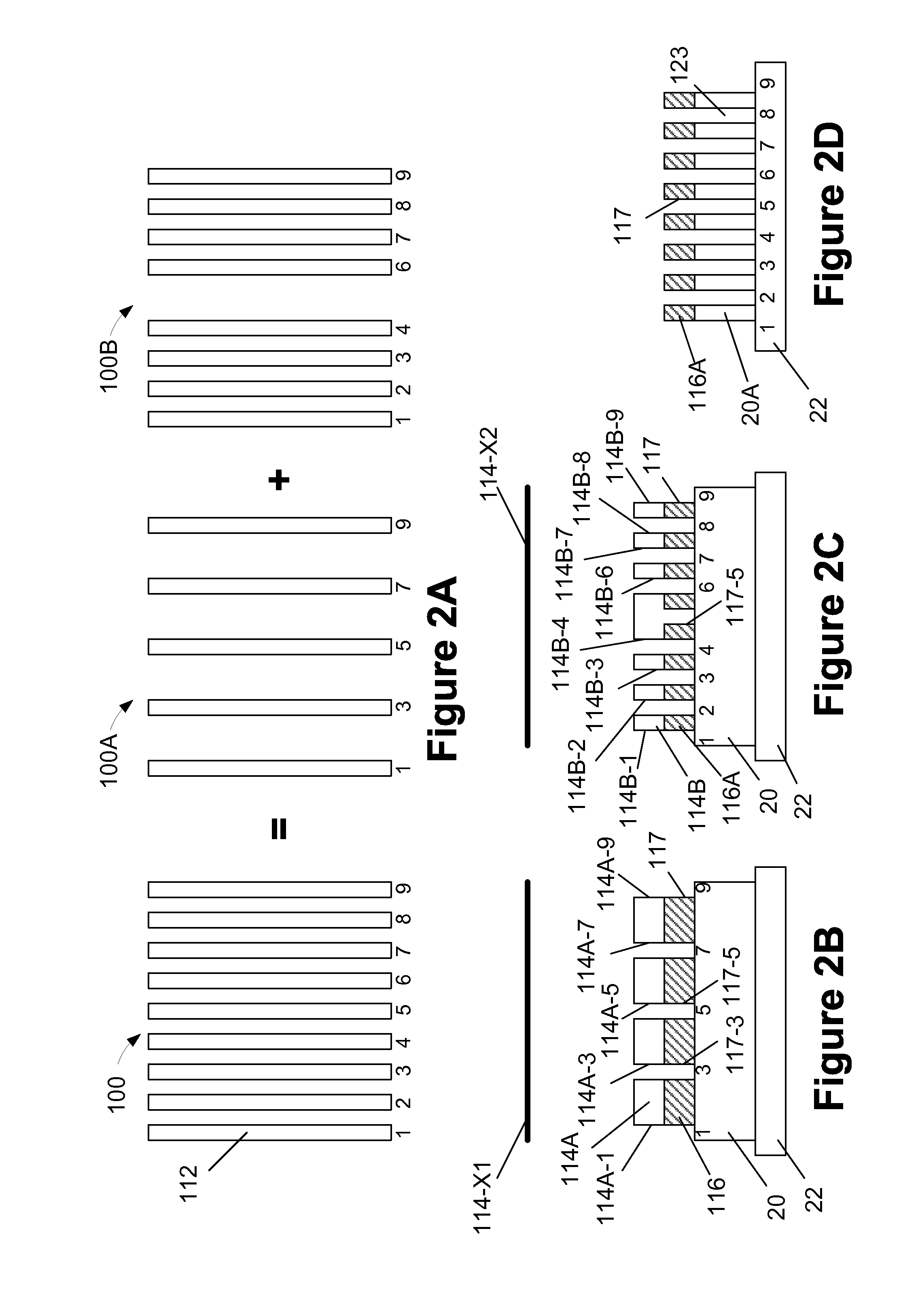 Multiple patterning process for forming trenches or holes using stitched assist features