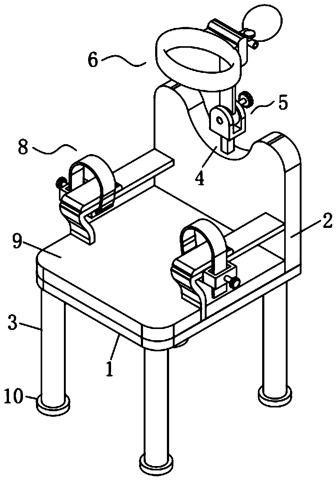 Infant examination anti-moving auxiliary fixing frame for otology department