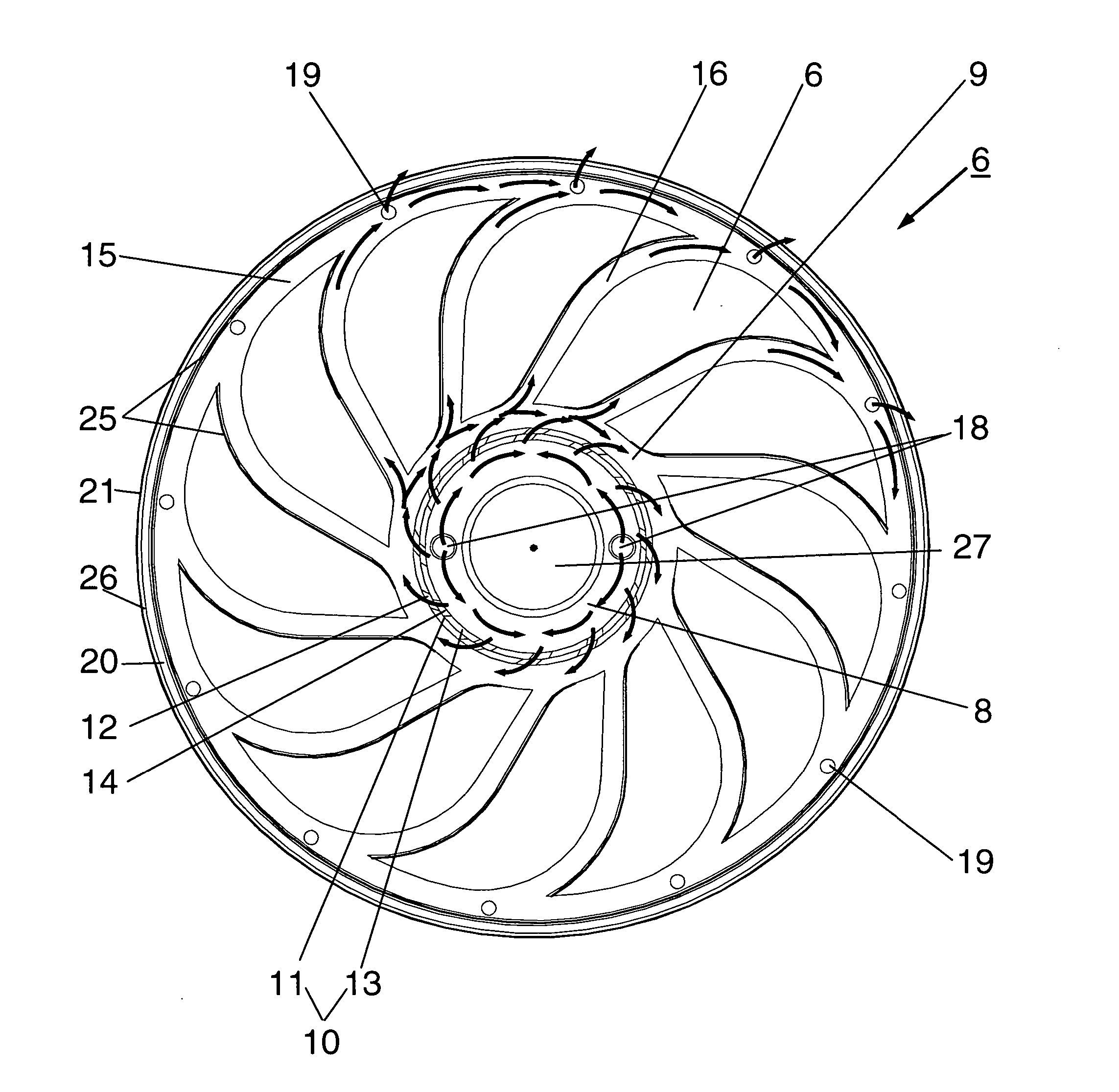 Method and apparatus for coating or heat treatment of blisks for aircraft gas turbines