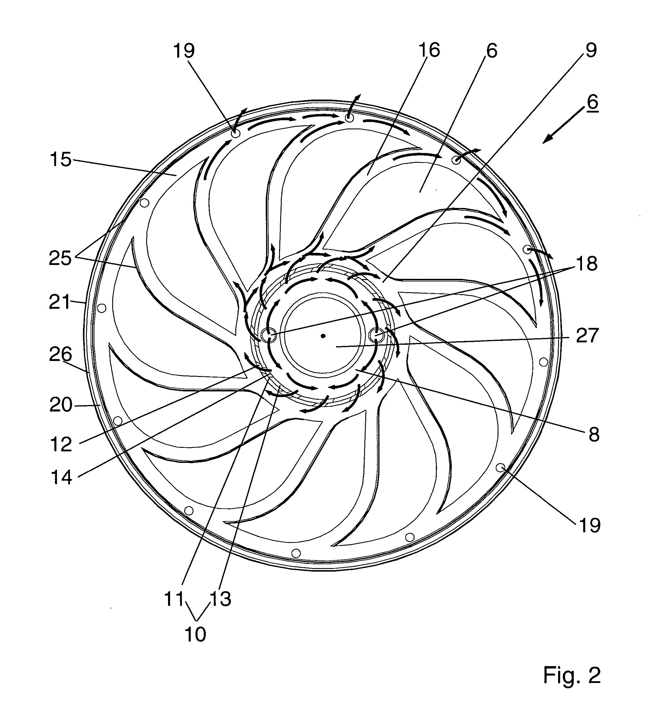 Method and apparatus for coating or heat treatment of blisks for aircraft gas turbines