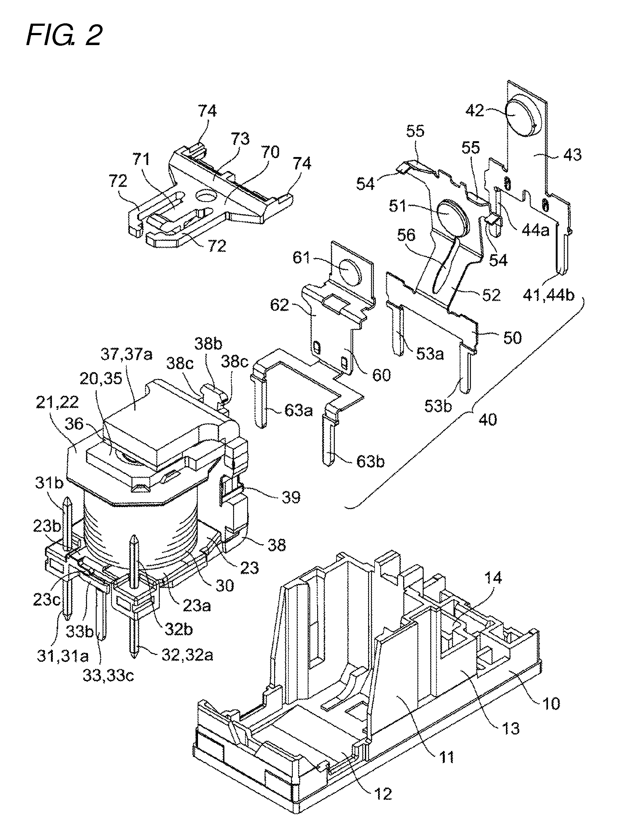 Electromagnet device and electromagnetic relay using the same