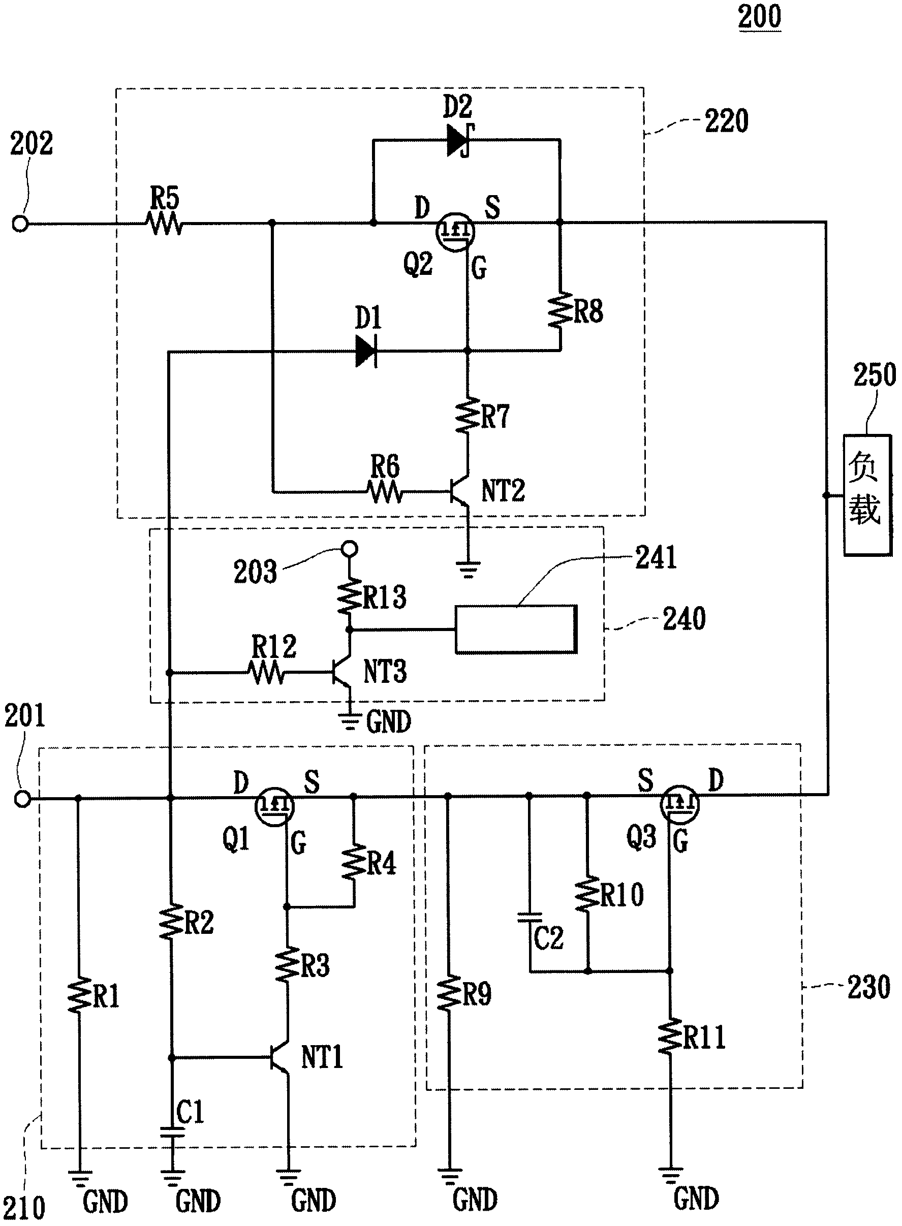 Power switching circuit and power switching method thereof