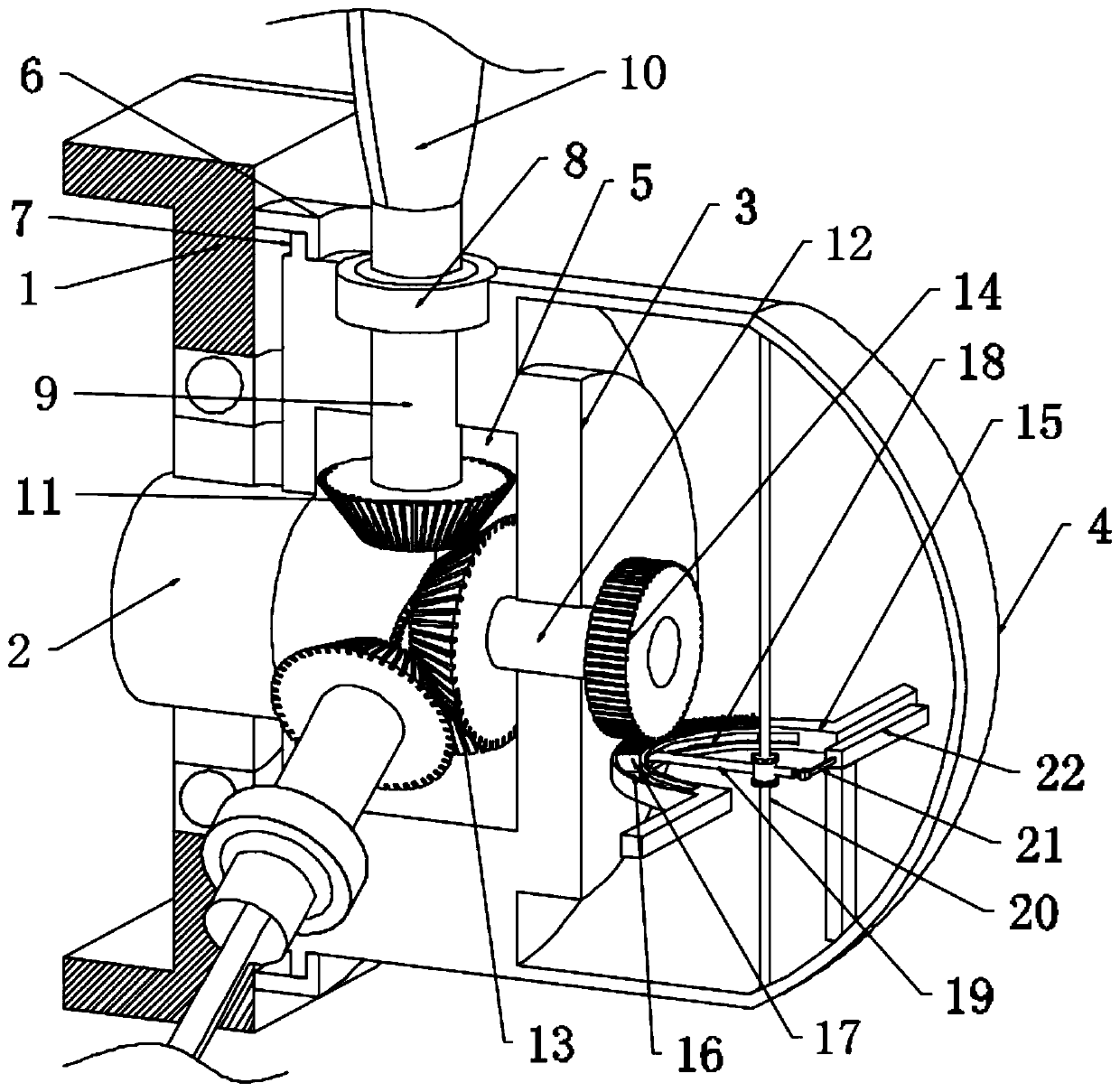 Sealed rotating structure at the rotating shaft in wind power generation equipment