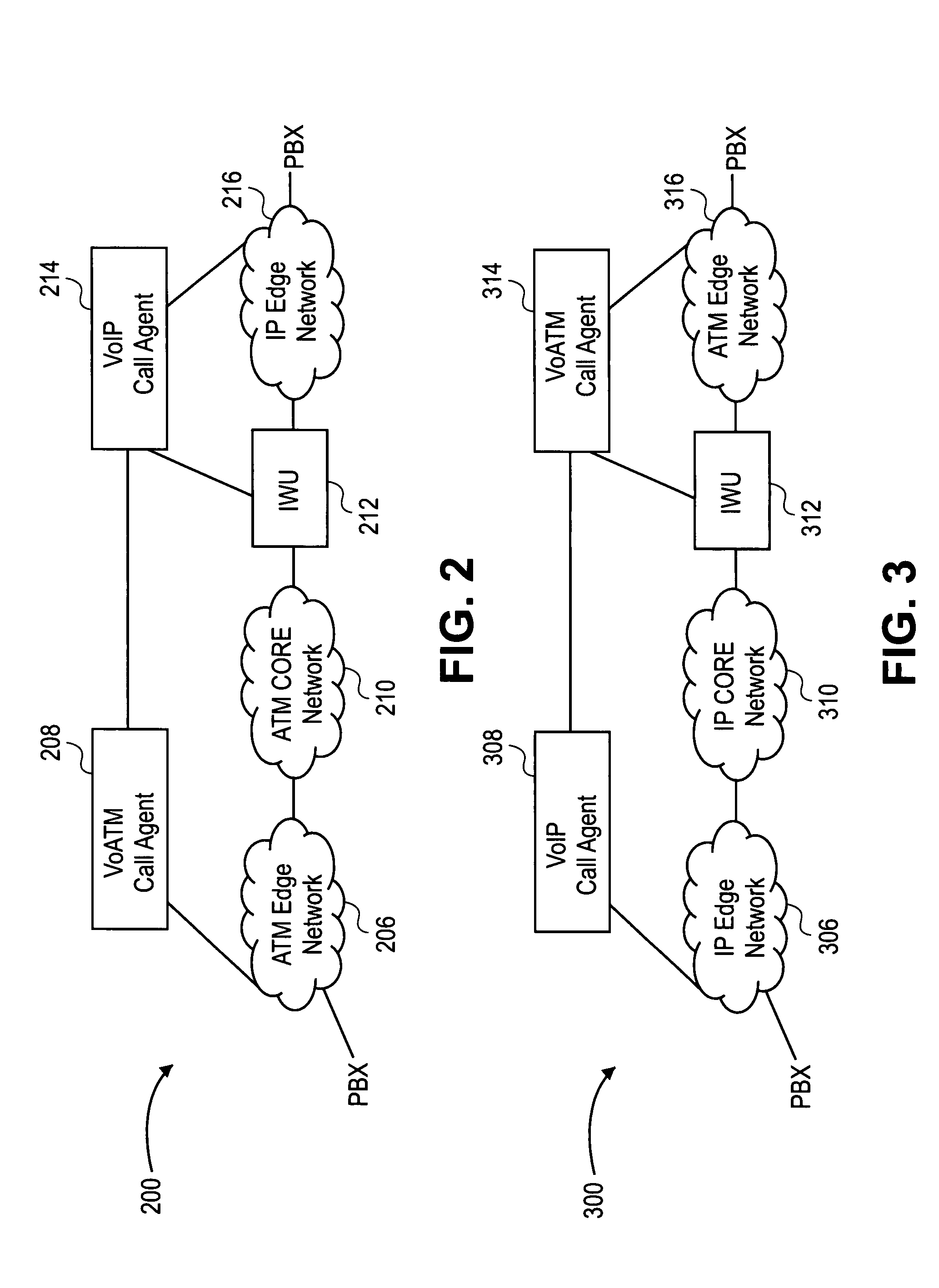Interworking of IP voice with ATM voice using server-based control