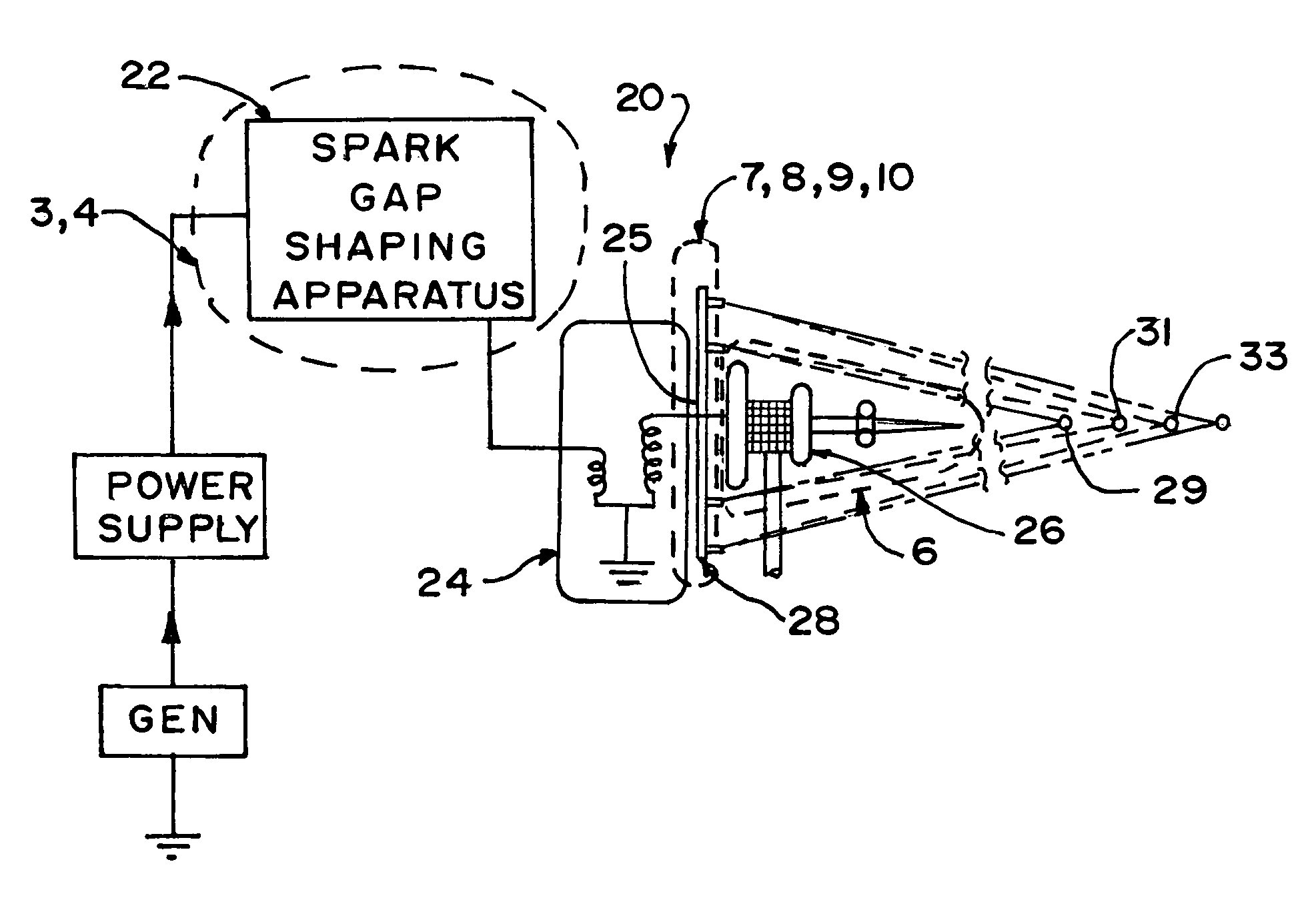 Tunable and aimable artificial lightening producing device