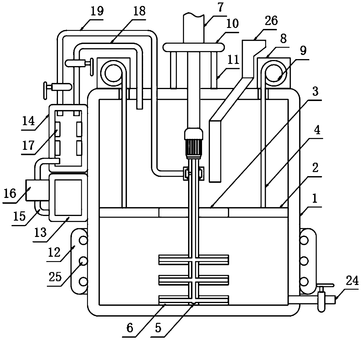 Thermosetting coating production discharging equipment for chemical engineering