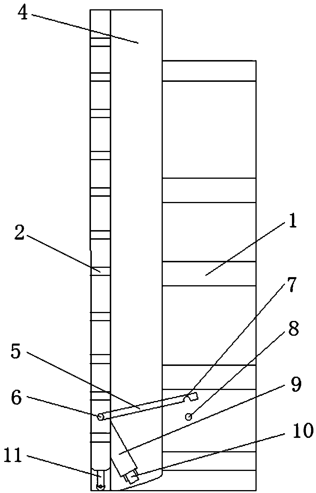 Goods shelf with ladder capable of being stored in a movable mode