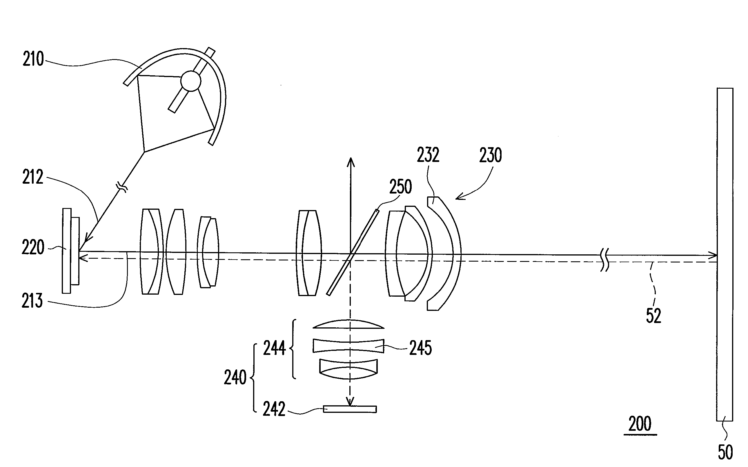 Opitcal projection and image sensing apparatus
