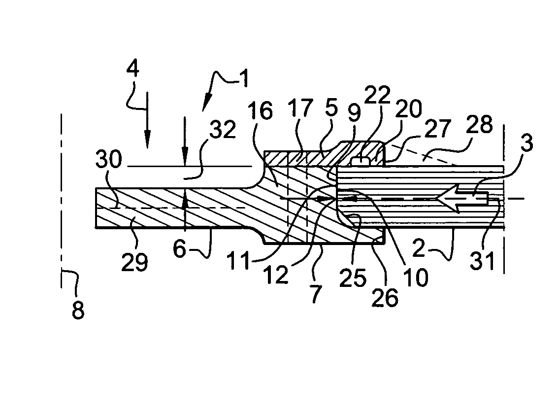 Device for equipping a hole in a panel, and panel thus equipped