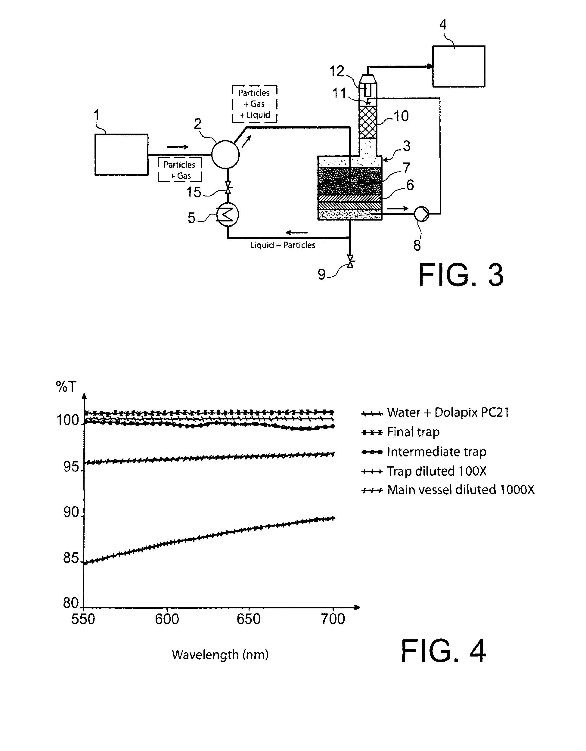 Device for recovering nanopowders and ultrafine powders contained in a gas