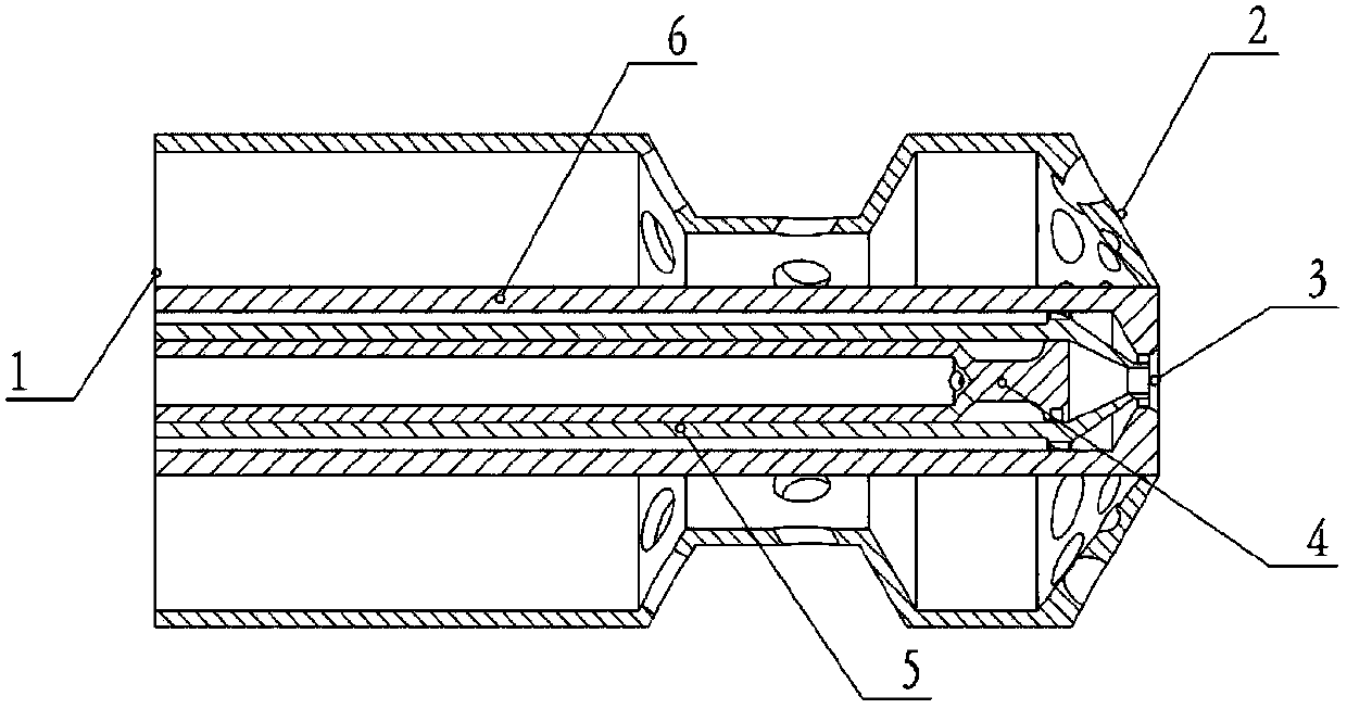 Gas circuit axial grading type dual-fuel nozzle