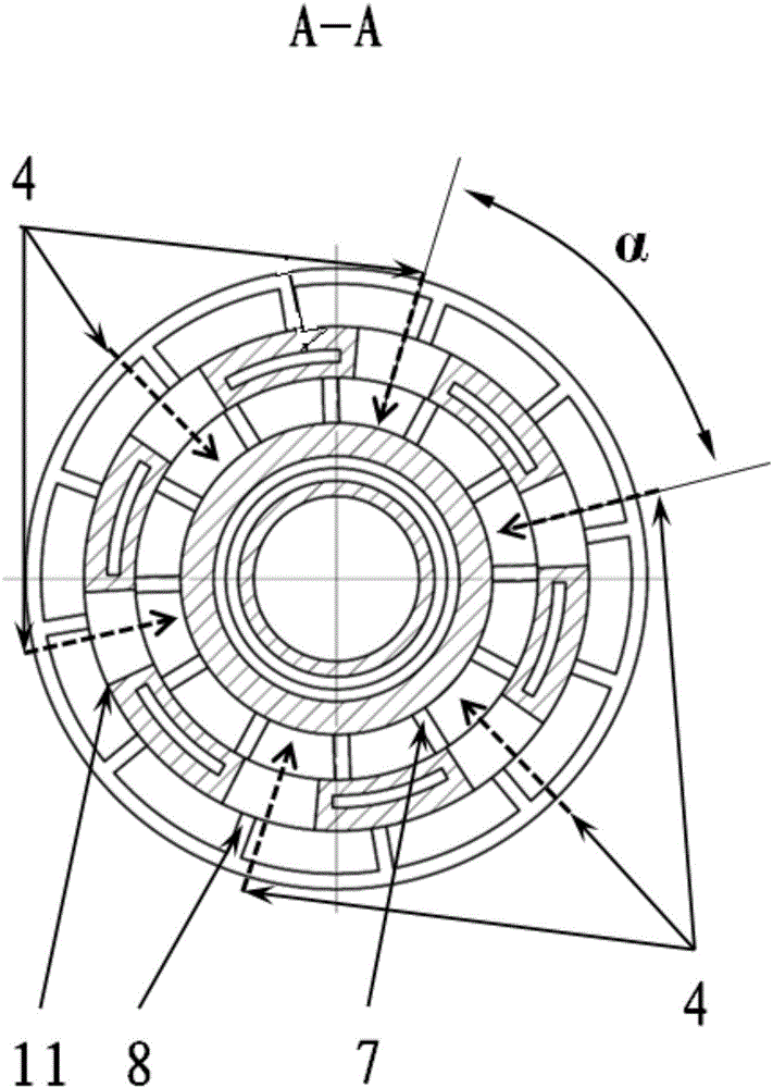 A multi-swirl air atomizing nozzle structure with two oil channels and three air channels
