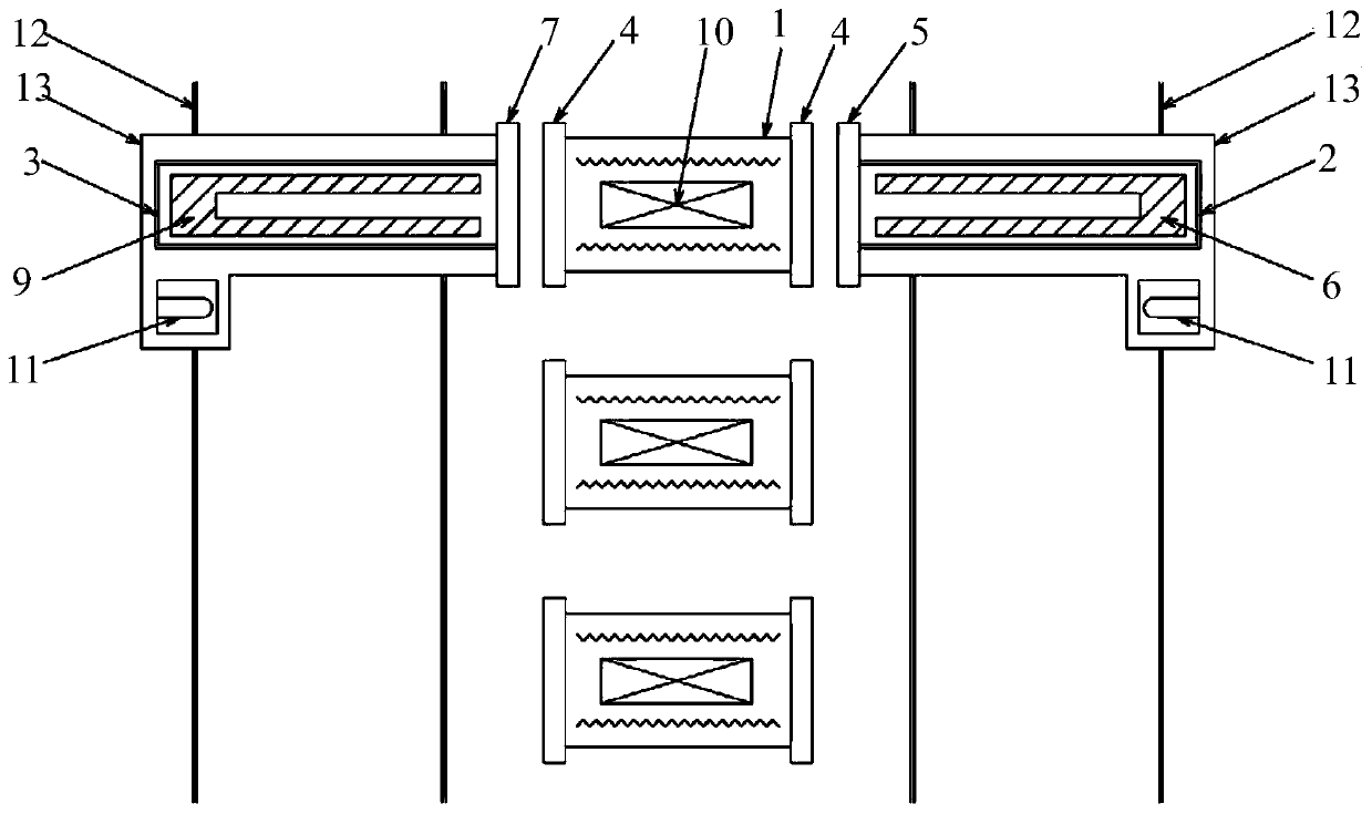 Three-section type vacuum sintering device