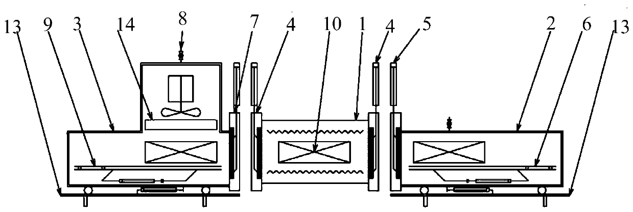 Three-section type vacuum sintering device