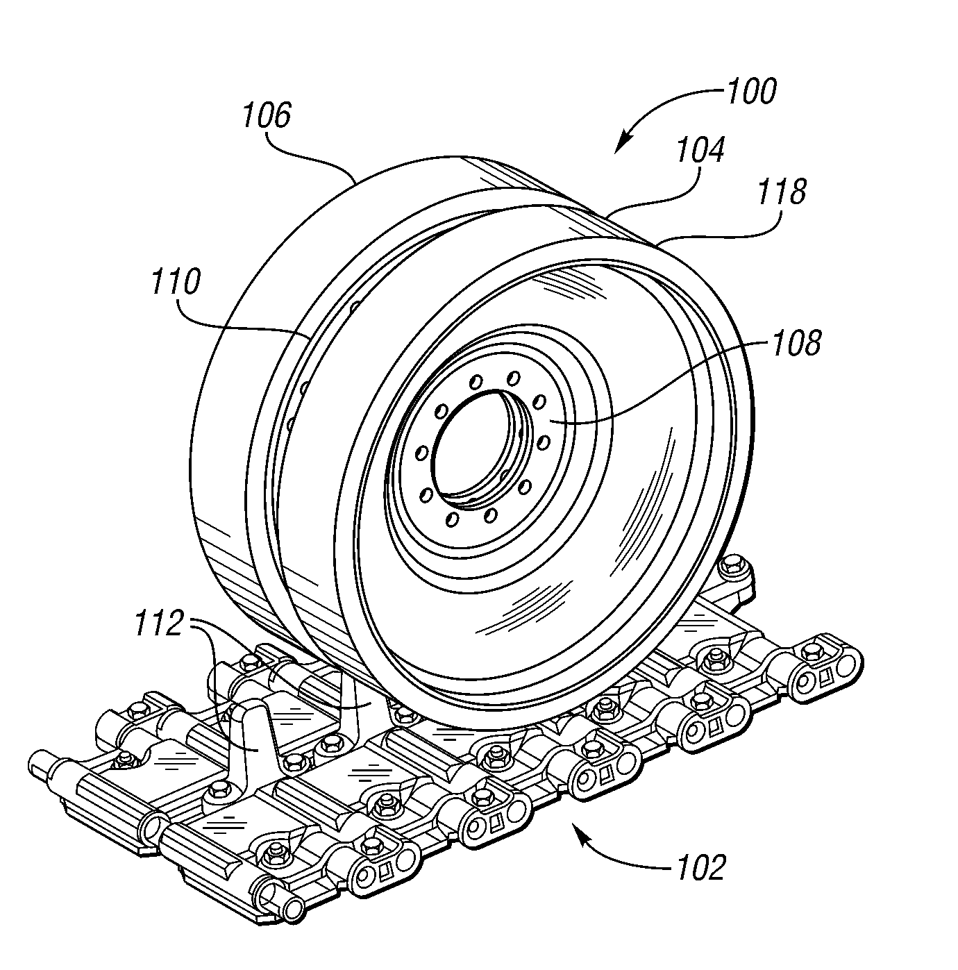 Tracked vehicle wheel