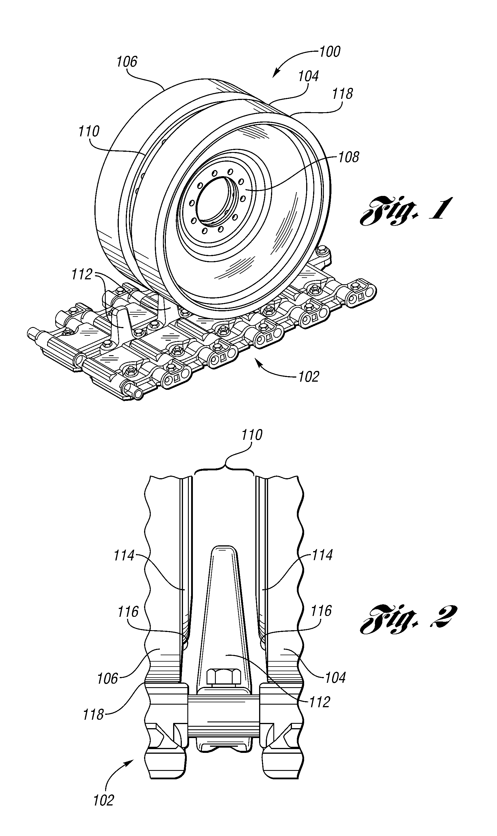 Tracked vehicle wheel