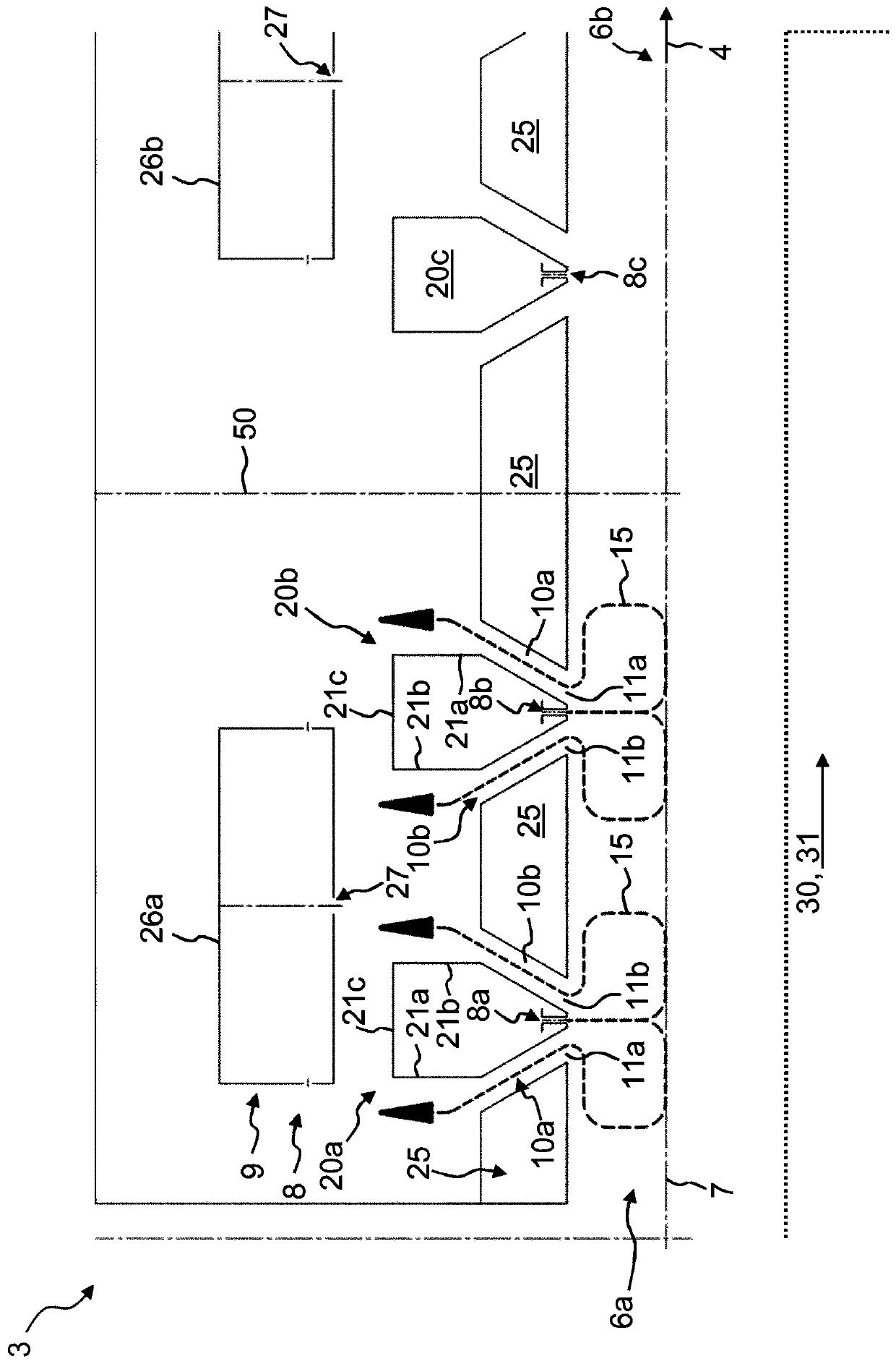 Ventilation module for a film stretching system and film stretching system of this type