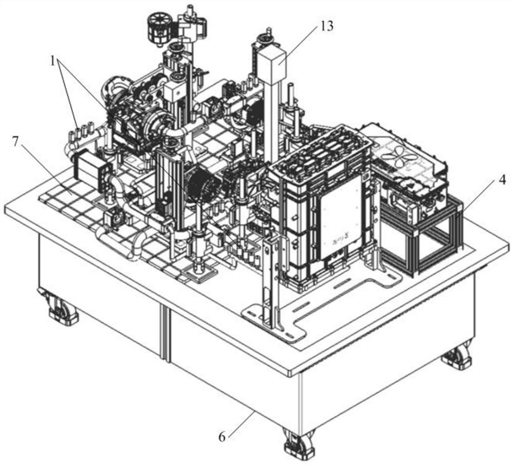 Testing device for parts of fuel cell system