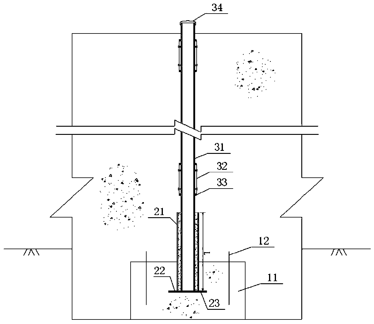 Installing device and method for inclinometer tubes in concrete diaphragm wall