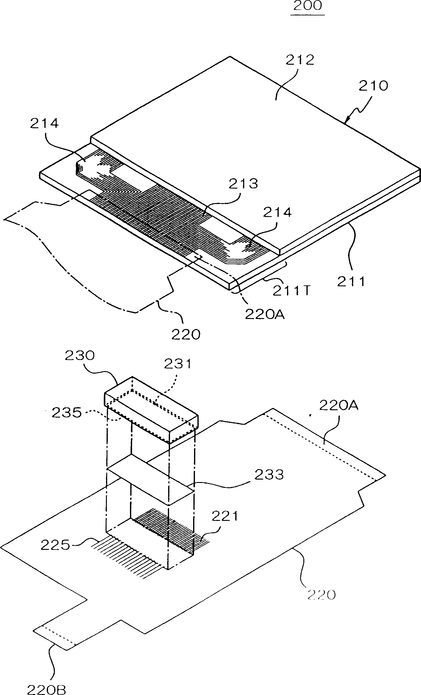 Mounting device and structure for semiconductor component, electro-optical device and producing method thereof