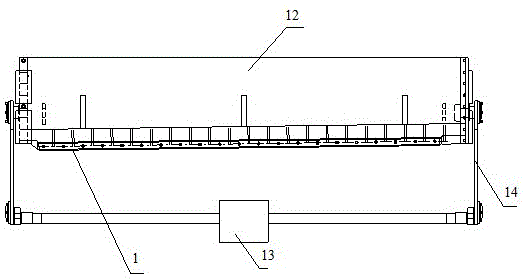 Wire cord fabric cutting-off device and technology thereof