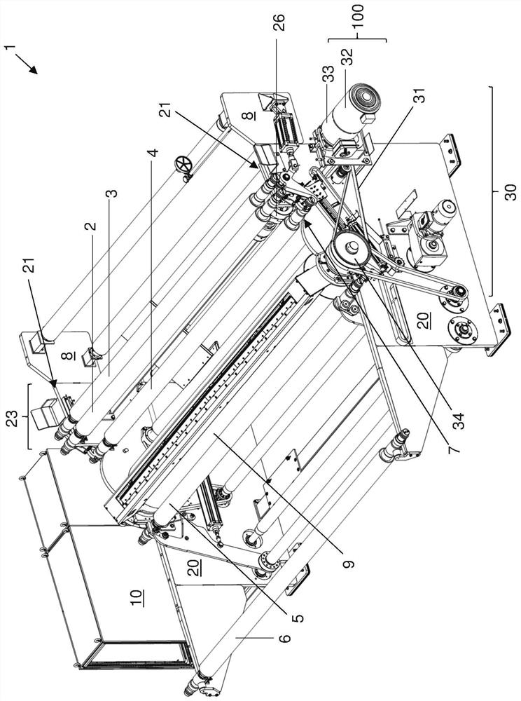 Devices for transporting winding shafts in web winding machines