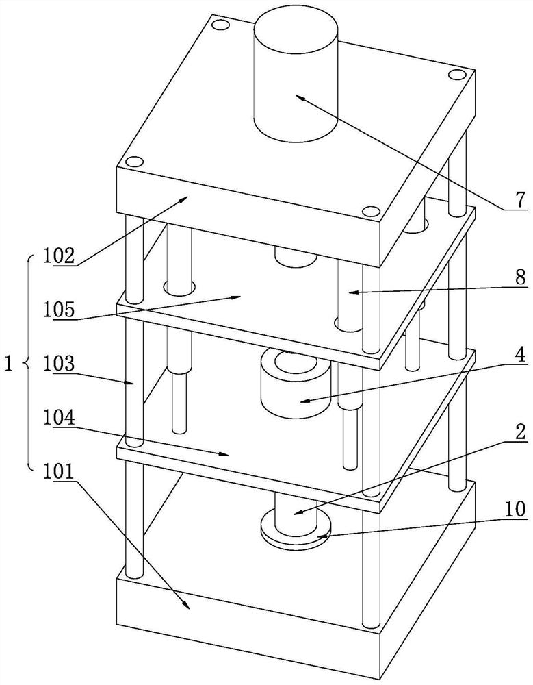 Graphite vacuum double-sided floating pressing forming system