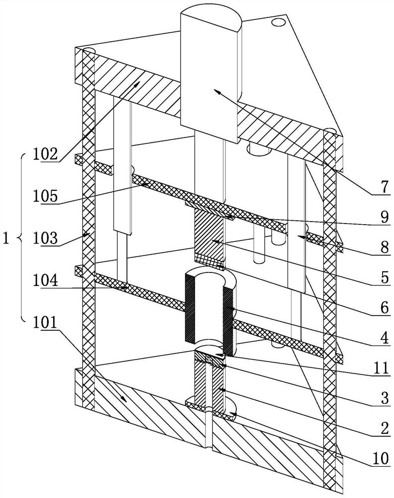 Graphite vacuum double-sided floating pressing forming system